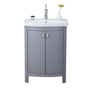 Eviva Jersey 24″ Transitional Bathroom Vanity with White Porcelain Sink Vanity Eviva Grey